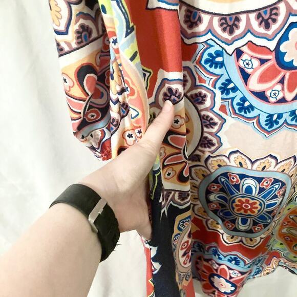 Women's XL Boho Medallion Print Tunic Dress with Pockets - Picture 7 of 9